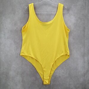 Rouge Collection Yellow Stretch Bodysuit Swim‎ One Piece Bathing Suit Plus 3X